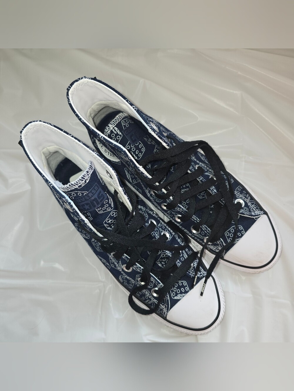 Blue Dice High Top Converse